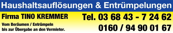 Umzugsunternehmen Dienstleistungen & Service Tino Kremmer Umzugsunternehmen Dienstleistungen & Service Tino Kremmer